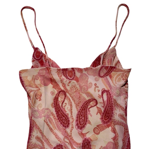 Heart Moon Star Pink Paisley Lace-Trim Asymmetrical Slip Dress - Picture 4 of 5